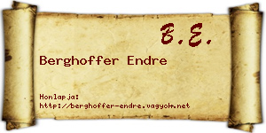 Berghoffer Endre névjegykártya