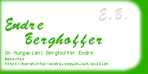 endre berghoffer business card